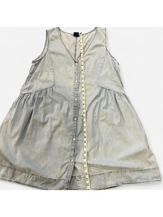 Vintage Y2K GAP Chambray Babydoll Dress - Picture 5 of 8